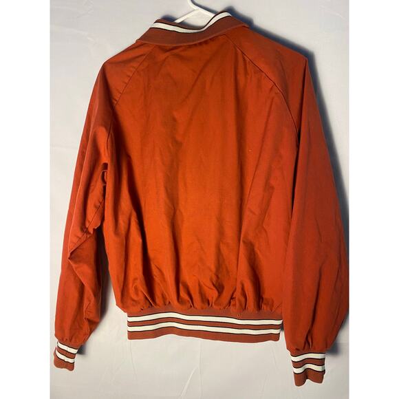 Vintage NOMAD Red Orange Button Snap Bomber Jacket Men's Size Medium - Picture 2 of 2